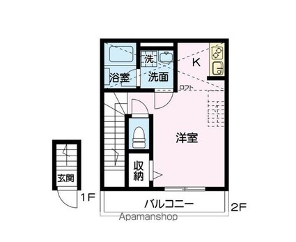 ウエストハイム一ノ割[1K/26.01m2]の間取図