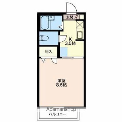 ラフィーネＳ・Ｔ　Ｂ[1K/26.4m2]の間取図
