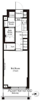 アーバンパーク江古田の森[1K/25.52m2]の間取図