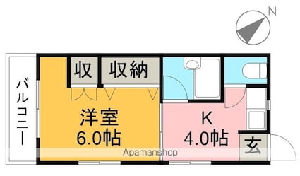 セレクト高須[1K/21.78m2]の間取図