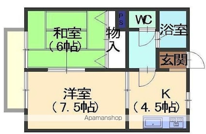 ライフエースⅤ[2K/39.74m2]の間取図
