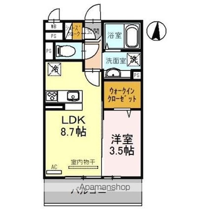 和歌山県和歌山市湊[1LDK/33.39m2]の間取図