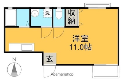 ハイツボヌール[1R/31m2]の間取図