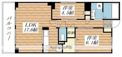 東京都府中市宮町１丁目[3LDK/65.76m2]の間取図