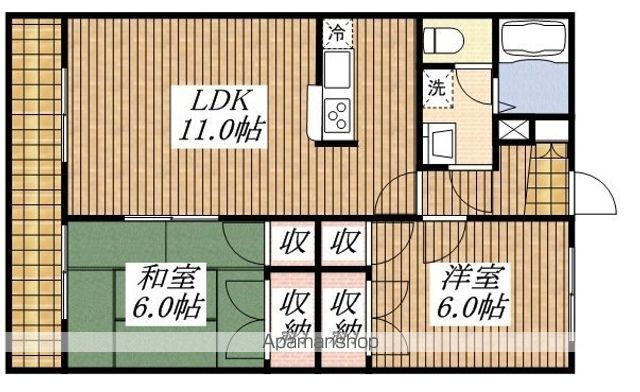 立川市砂川町のマンションの間取り