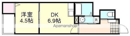 ナディア　Ａ棟[1DK/31.4m2]の間取図