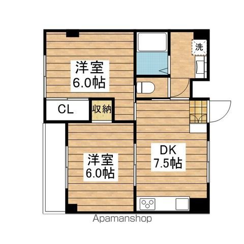 府中市美好町のマンションの間取り