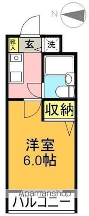 東京都世田谷区梅丘１丁目[1K/18.48m2]の間取図