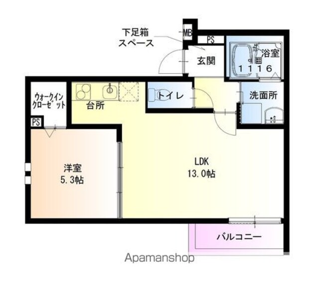 フジパレス和歌山美園Ⅱ番館[1LDK/41.7m2]の間取図