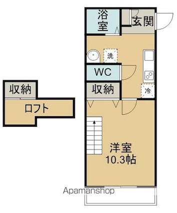 ホワイトキャッスルＭ＆Ｉ　Ⅰ番館[1K/33.95m2]の間取図