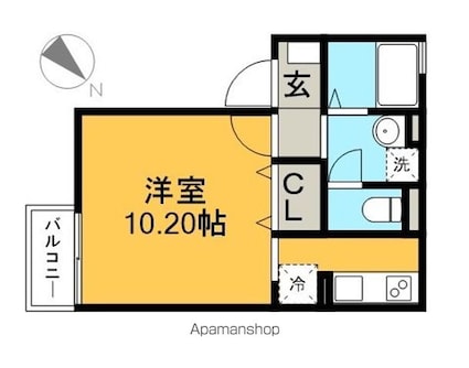 パルティール[1R/27.37m2]の間取図
