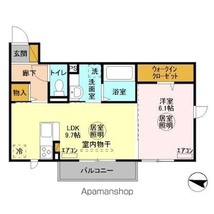 Ｒｏｙａｌ　Ｐａｒｋ　ＨＩＭＥＫＯ　Ｉ・Ｊ[1LDK/41.01m2]の間取図