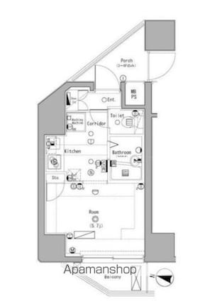 ラグジュアリーガーデン東松戸[1K/20.81m2]の間取図
