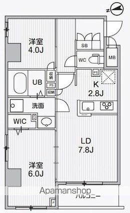 Ａｌｉｖｉｓ中野[2LDK/47.73m2]の間取図