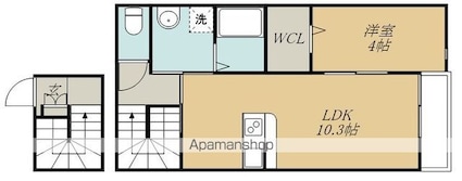 プランドール[1LDK/44.27m2]の間取図