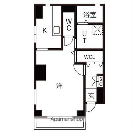 エスポア２１[1K/30.44m2]の間取図