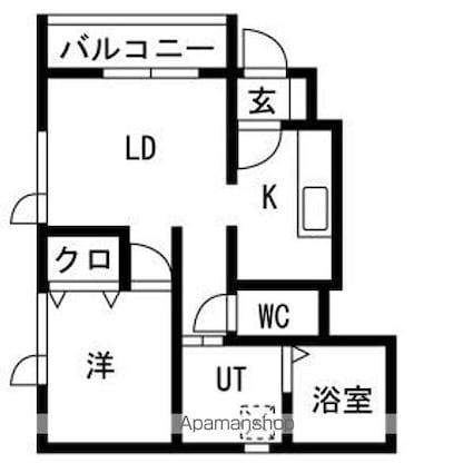 グリューンＳ[1LDK/33.12m2]の間取図