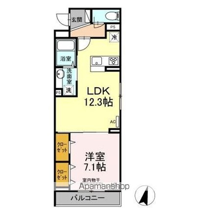 エクセリア上鷺宮Ⅱ[1LDK/46.17m2]の間取図