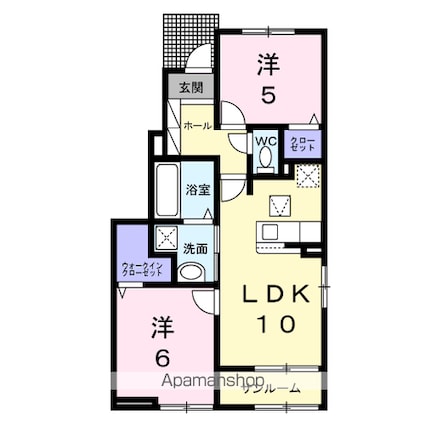 ニコリヴⅡ[2LDK/53.68m2]の間取図
