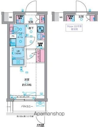 ＧＥＮＯＶＩＡ天王台[1K/20.55m2]の間取図