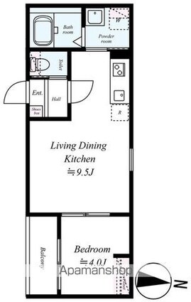 ＧＲＡＤＵＳ八千代台Ⅲ[1LDK/30.01m2]の間取図