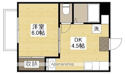 フローレンス１番館[1DK/19.44m2]の間取図