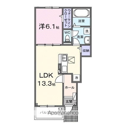 ベラーノ　Ⅱ[1LDK/46.6m2]の間取図