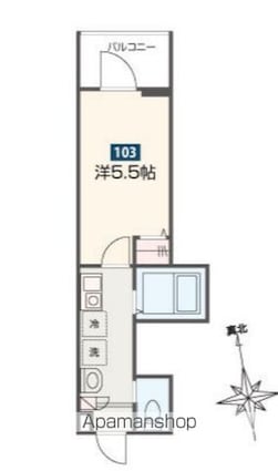 ＴＯＩＶＥ新小岩[1K/19.15m2]の間取図