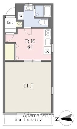 シェレナ朝生田[1DK/35.7m2]の間取図