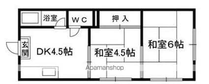 和歌山県和歌山市中之島[2K/28m2]の間取図