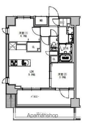 Ｓ－ＲＥＳＩＤＥＮＣＥ押上Ｓｏｕｔｈ[2DK/40.2m2]の間取図