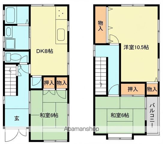 木川町貸家の間取り