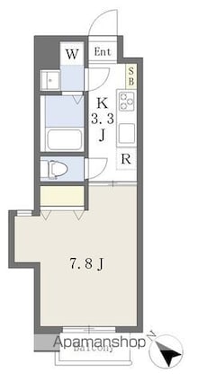 Ｍａｙｆａｉｒ　Ａｒｉｅｓ[1K/25.84m2]の間取図