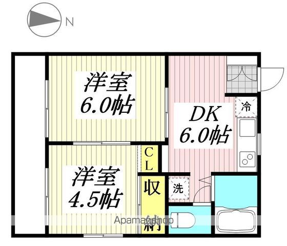 日野市新町のマンションの間取り