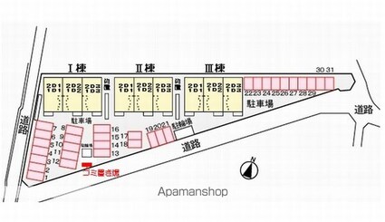 長野県伊那市西箕輪[2LDK/58.52m2]の配置図