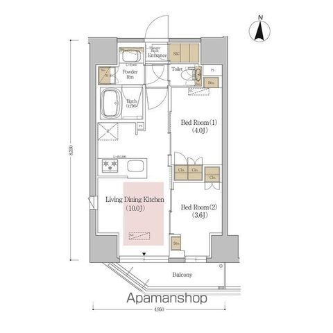 【アーバネックス錦糸町ＮＯＲＴＨの間取り】