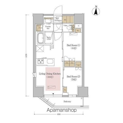 アーバネックス錦糸町ＮＯＲＴＨの間取り