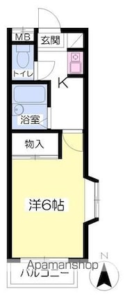 とまとⅡ[1K/21.17m2]の間取図