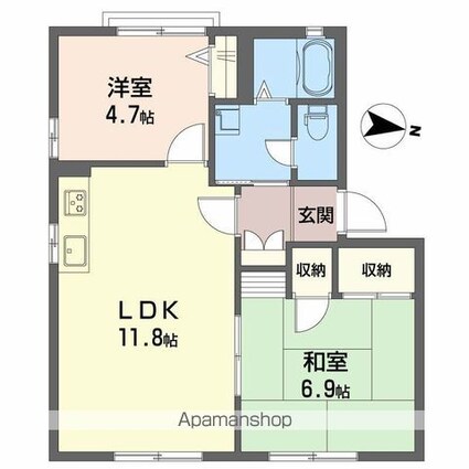 フレグランス竹原　Ａ棟[2LDK/50.78m2]の間取図