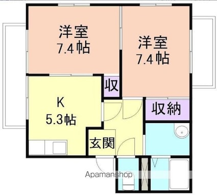 和歌山県和歌山市井辺[2K/47.16m2]の間取図