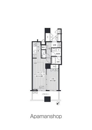 エアライズタワー[1LDK/45.36m2]の間取図