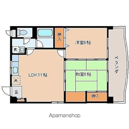 コーポあかみね[2LDK/51m2]の間取図