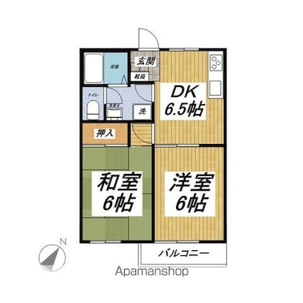 メゾン・ボナール[2DK/41.74m2]の間取図