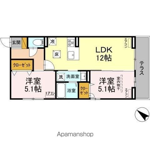 【ＤーＲＯＯＭ新宿ＩーＢの間取り】