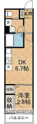 デュオコート[1LDK/26.08m2]の間取図