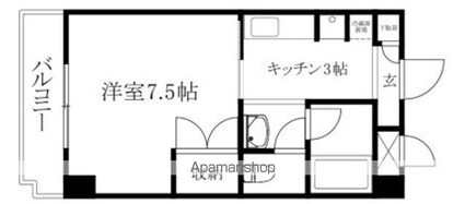 ラ・シャンブル[1K/27.72m2]の間取図