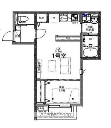 ＫＥＩＡＩ　ＲＥＳＩＤＥＮＣＥ　豊四季[1LDK/31.7m2]の間取図