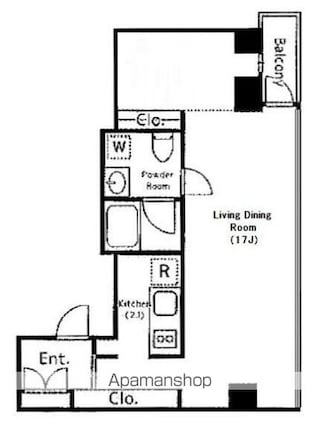 東京都新宿区内藤町[1R/40.13m2]の間取図
