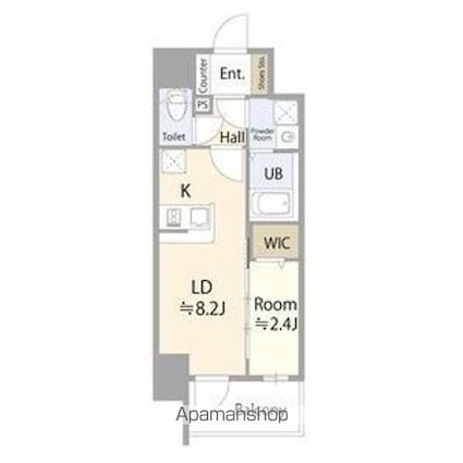 エスリード金山ル・グラン[1LDK/29.93m2]の間取図