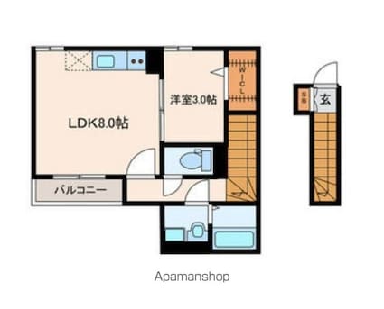 マミハイム[1DK/33.25m2]の間取図